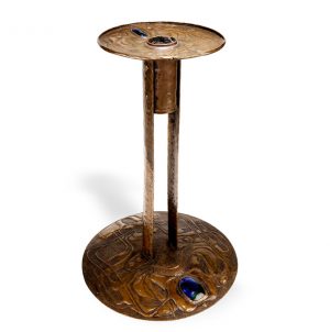 Copper and enamel candlestick-0