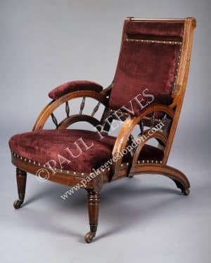 A walnut armchair by E.W.Godwin-0