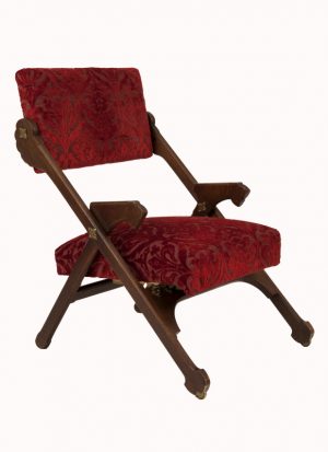 An oak folding armchair -0