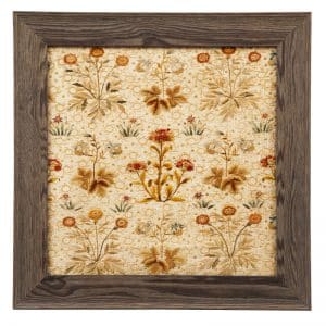 A framed millefleur embroidery-0