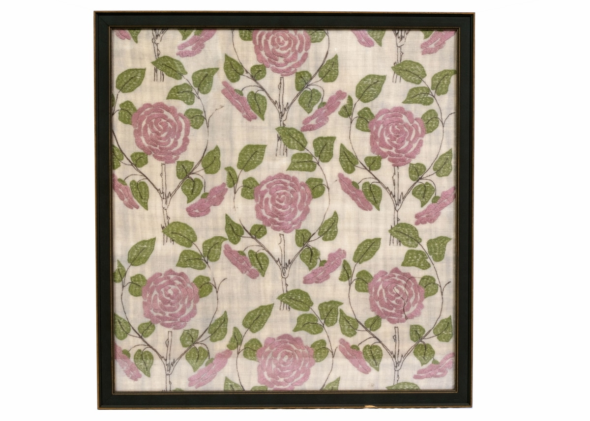 A framed Glasgow School embroidery Paul Reeves