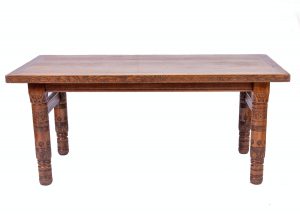 A carved oak library table
