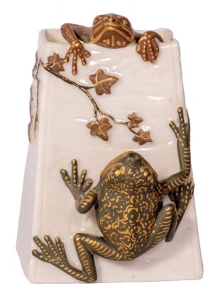A Royal Worcester Aesthetic Movement Frog vase
