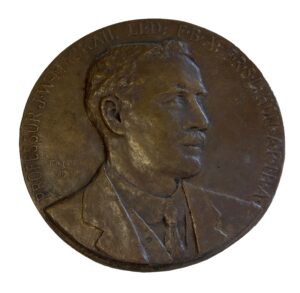A bronze commemorative medal of J.W. Mackail